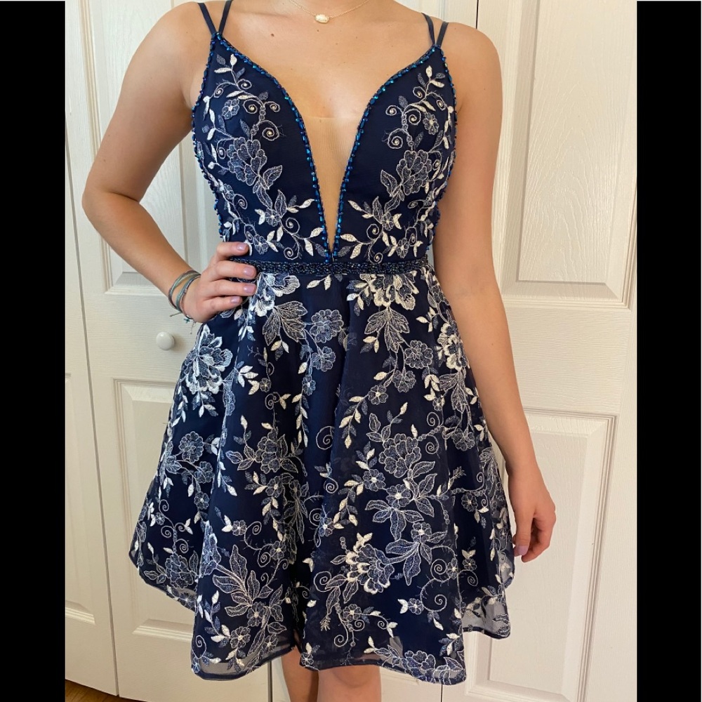 Navy Blue Ellie Wilde MonCheri Dress